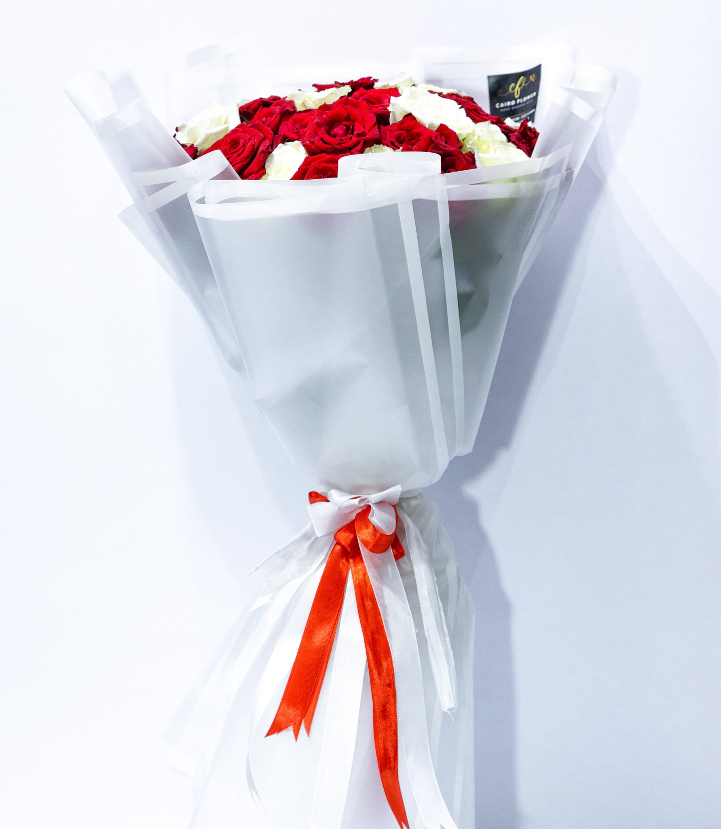 Pure Devotion Bouquet – Red & White Rose Harmony