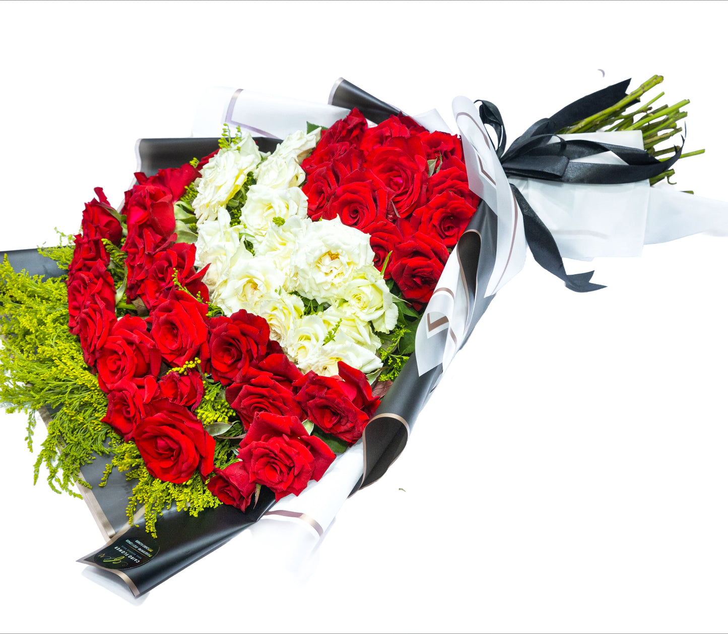 Graduation Glory – Red & White Rose Celebration Bouquet