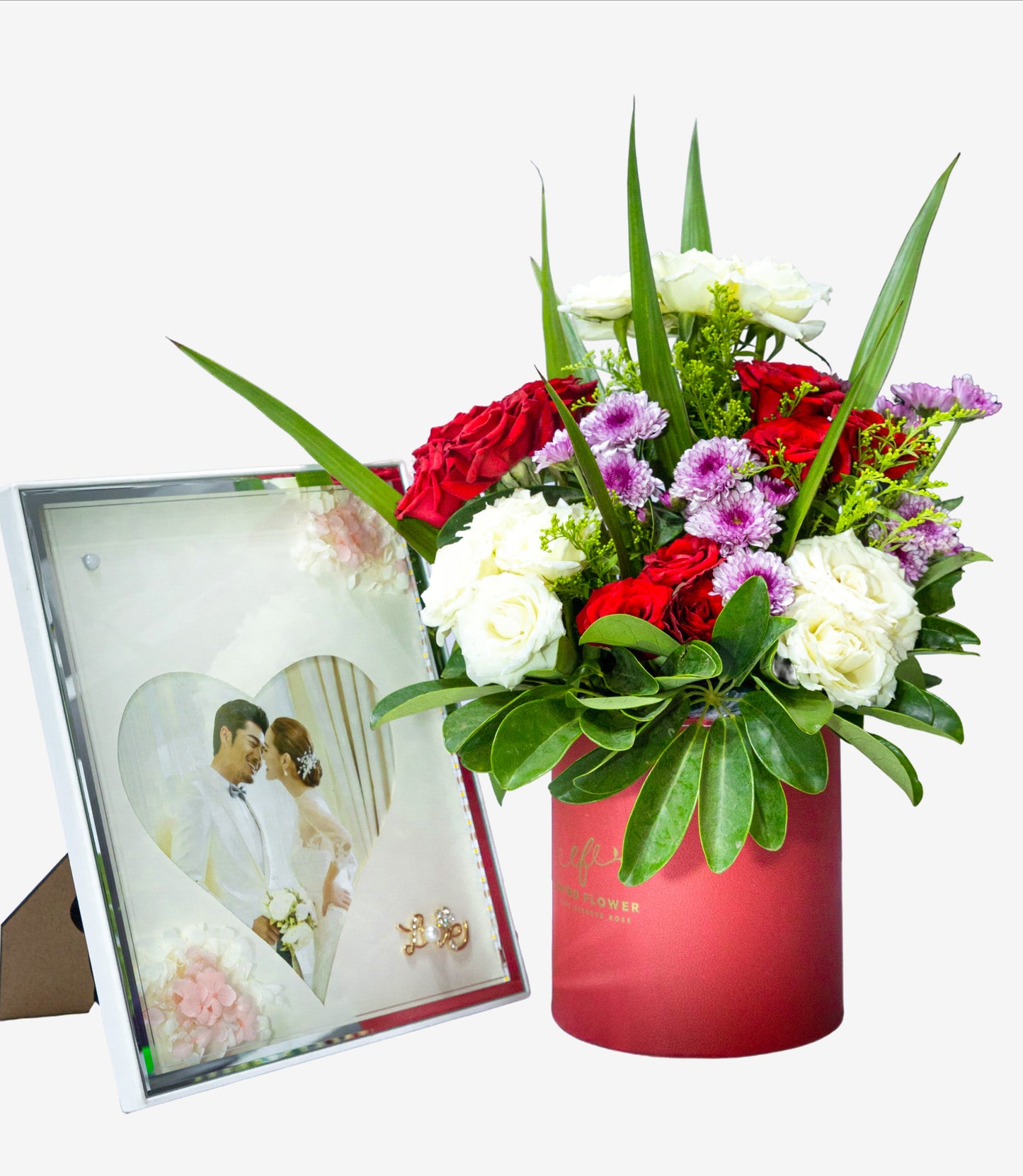 Forever Love – Floral Box & Wedding Frame Set