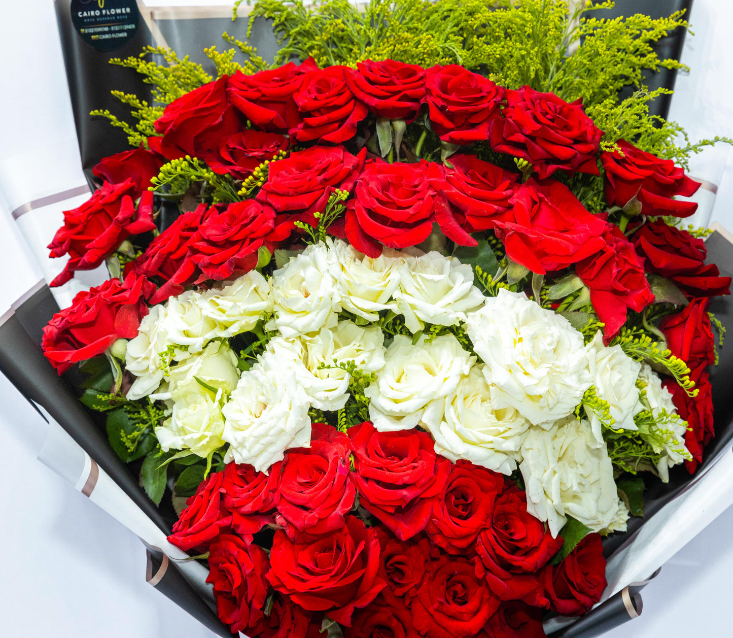 Graduation Glory – Red & White Rose Celebration Bouquet