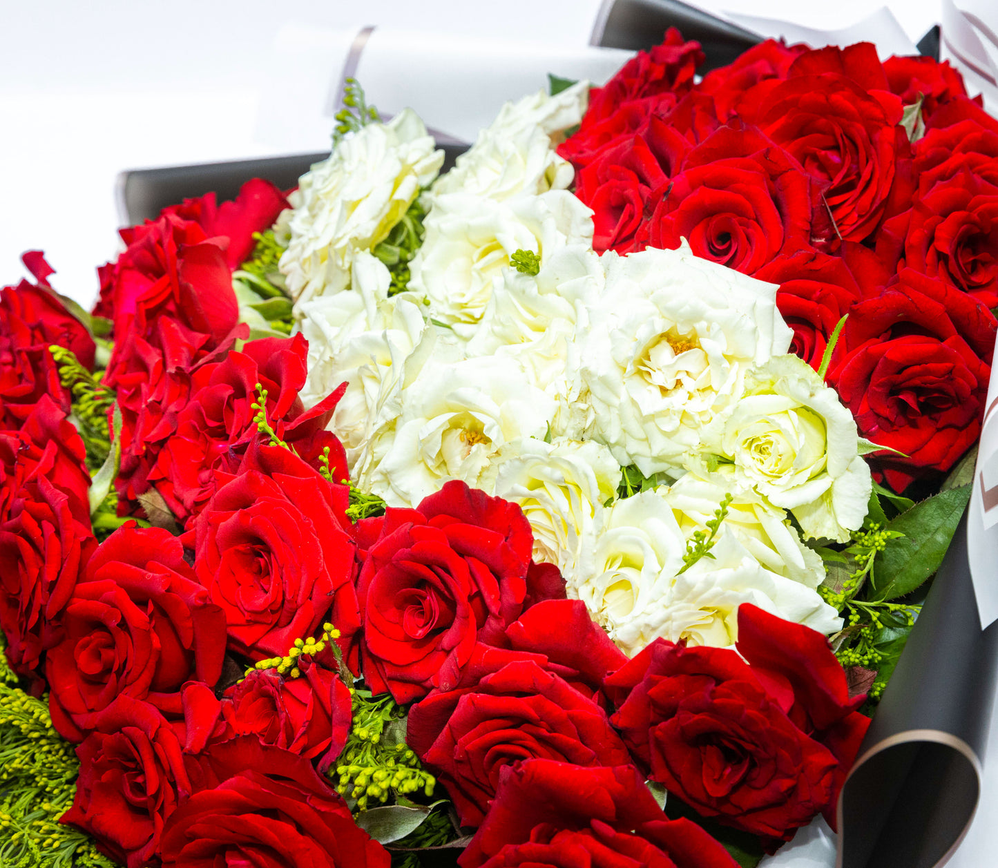 Graduation Glory – Red & White Rose Celebration Bouquet