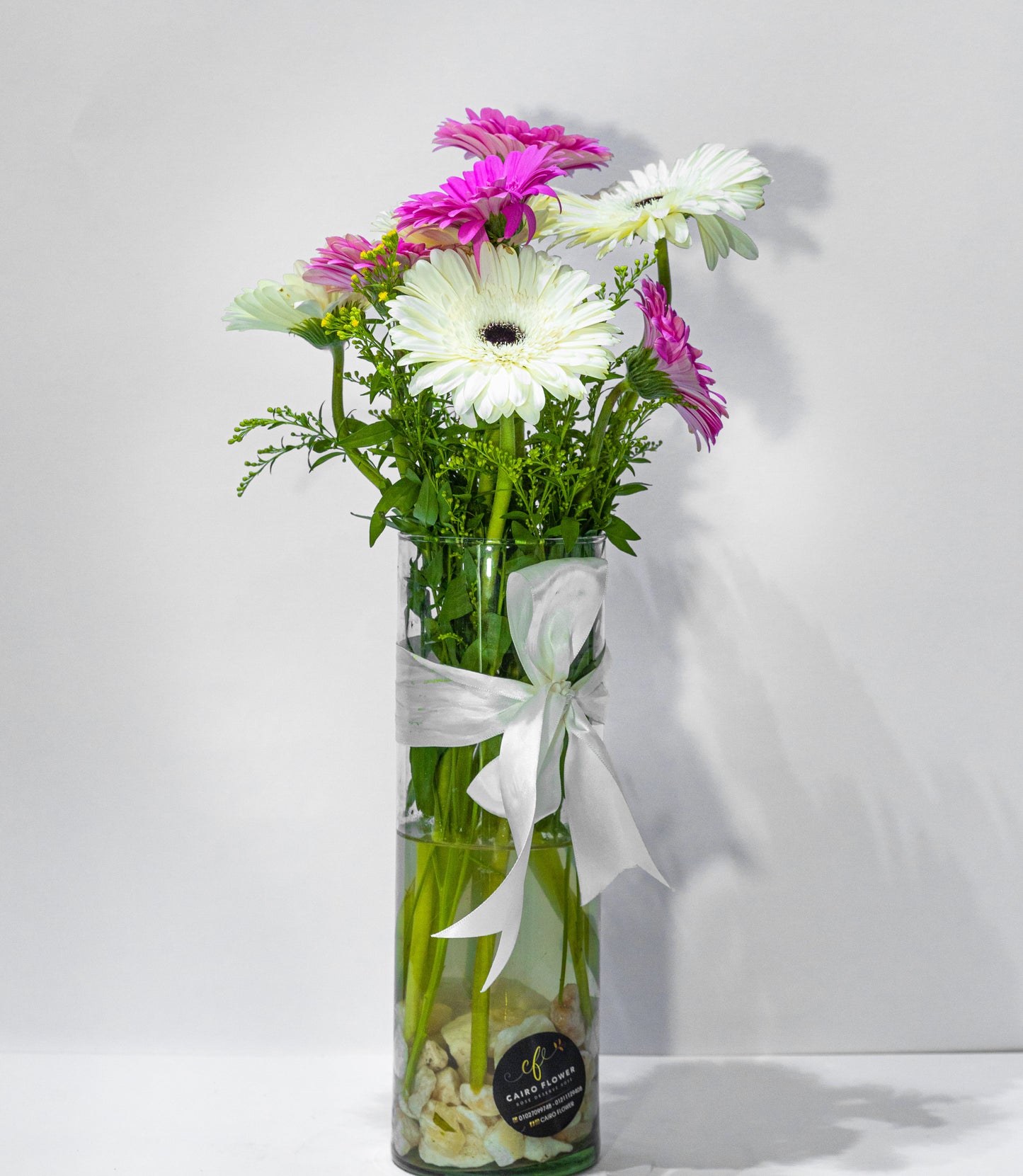 Gentle Grace – Gerbera Arrangement in Tall Vase