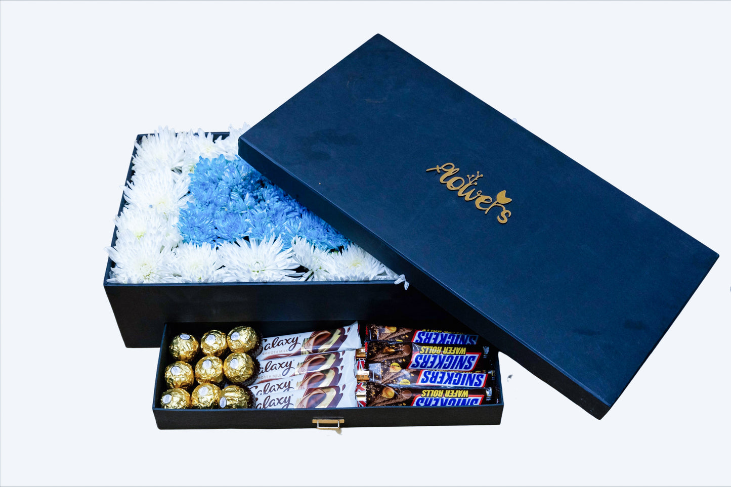 Royal Blue Bloom & Chocolate Delight Box
