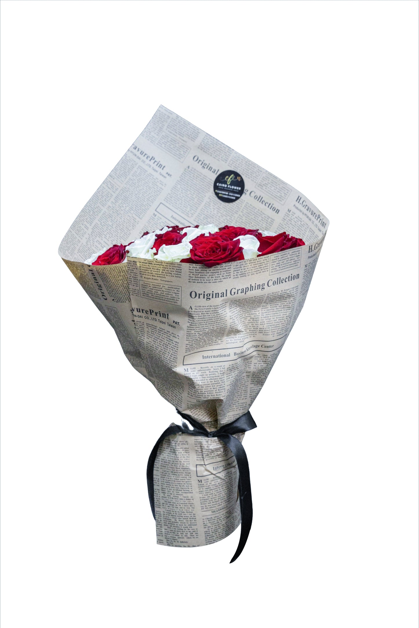 Timeless Love – Vintage Wrapped Red & White Rose Bouquet