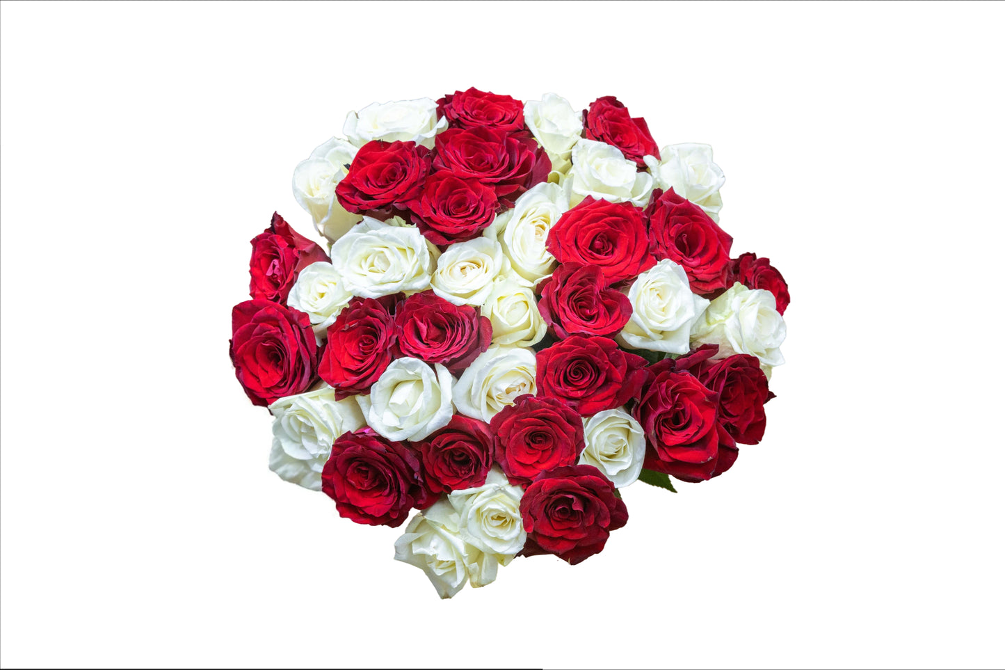 Timeless Red & White Rose Hand-Tied Bouquet