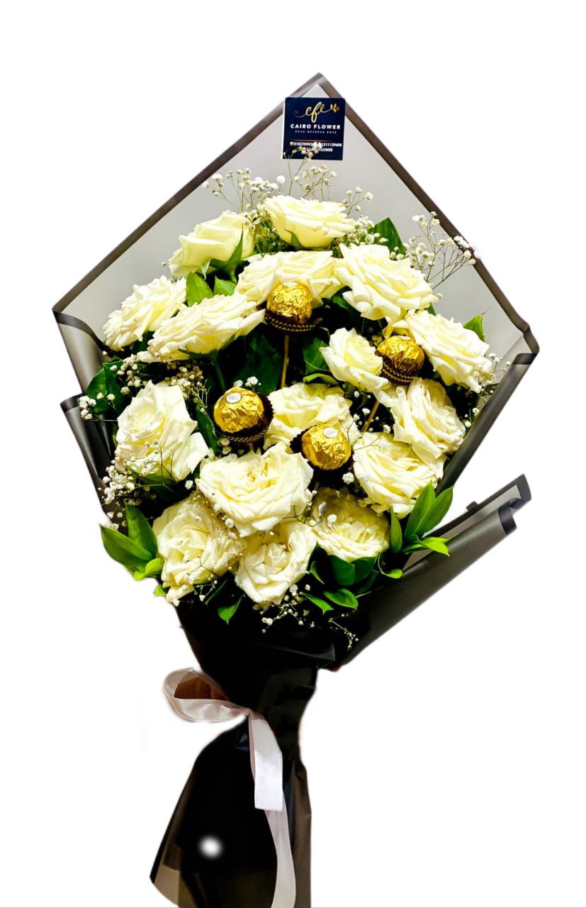Pure Delight – White Roses & Ferrero Rocher