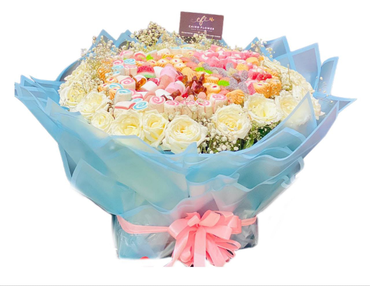 White Dream Bouquet with Sweets