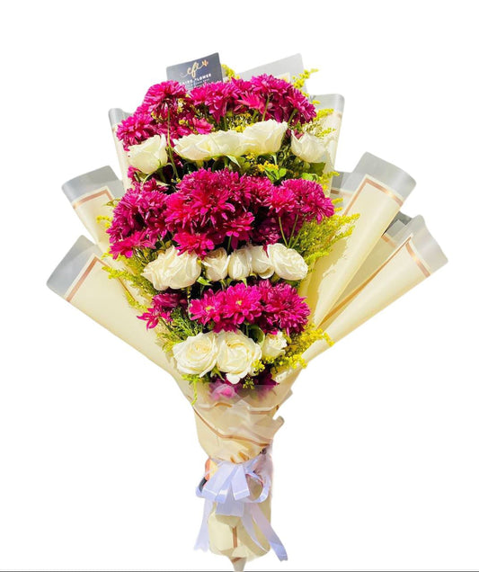 Elegant White & Fuchsia Harmony
