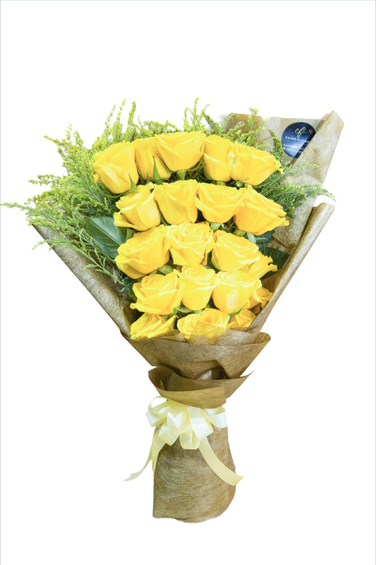 Sunshine Glow – Yellow Rose Bouquet