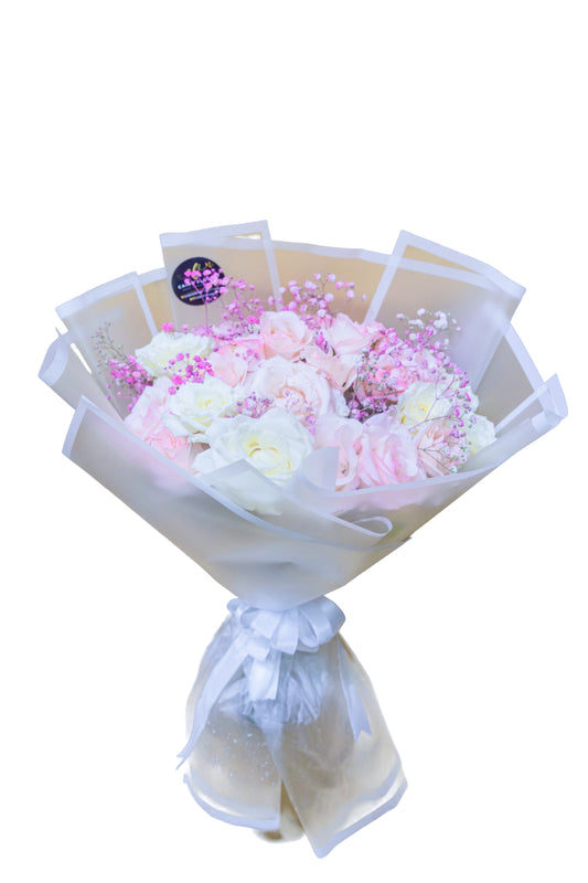 Blush Bloom – Soft Pink & White Bouquet