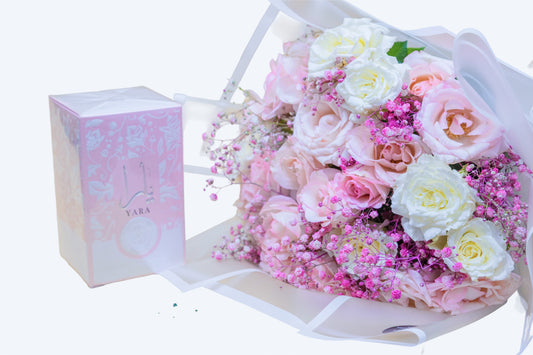 Blush Harmony Gift Set – Flowers & Yara Perfume
