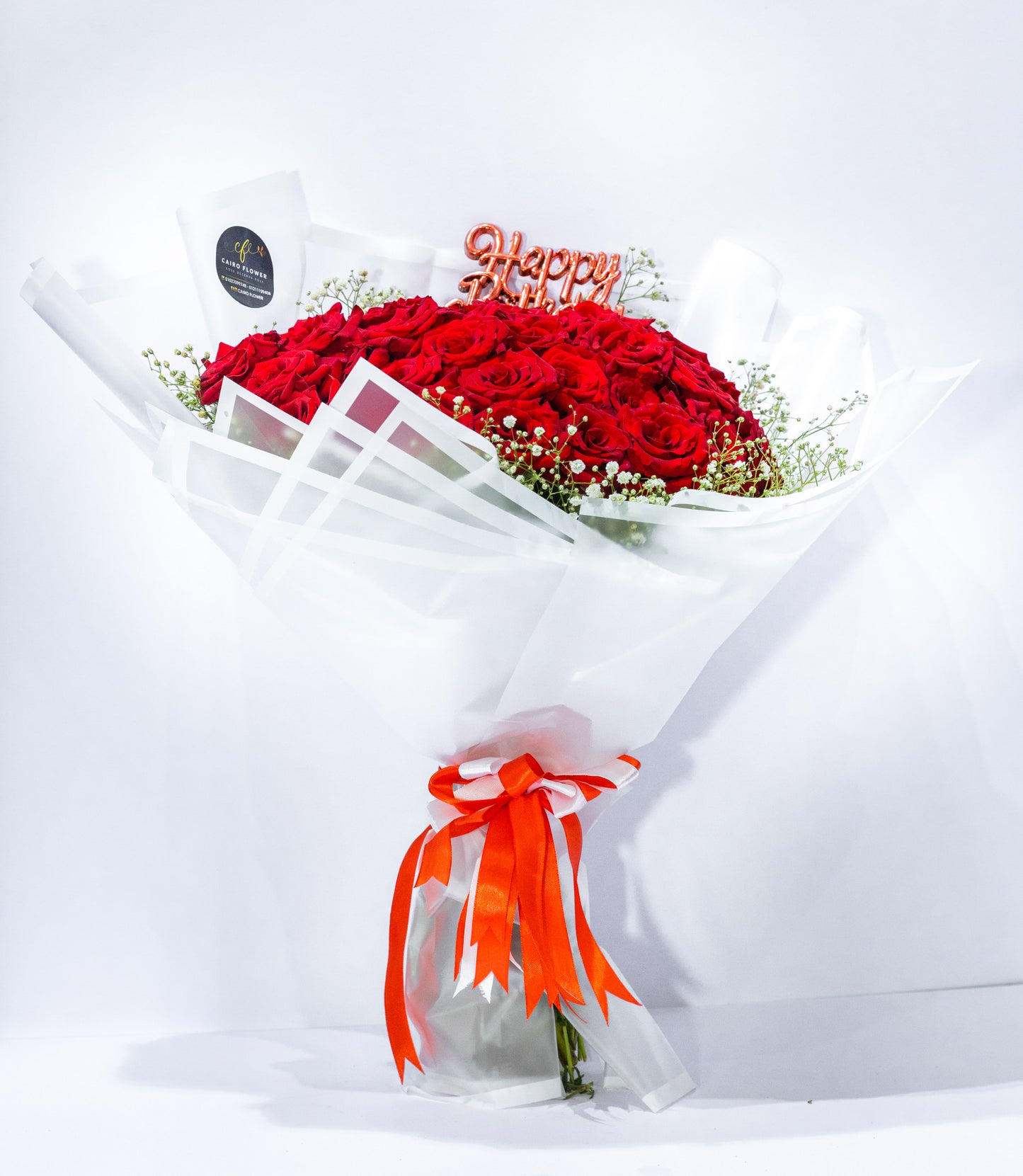 Birthday Love – Red Rose Celebration Bouquet