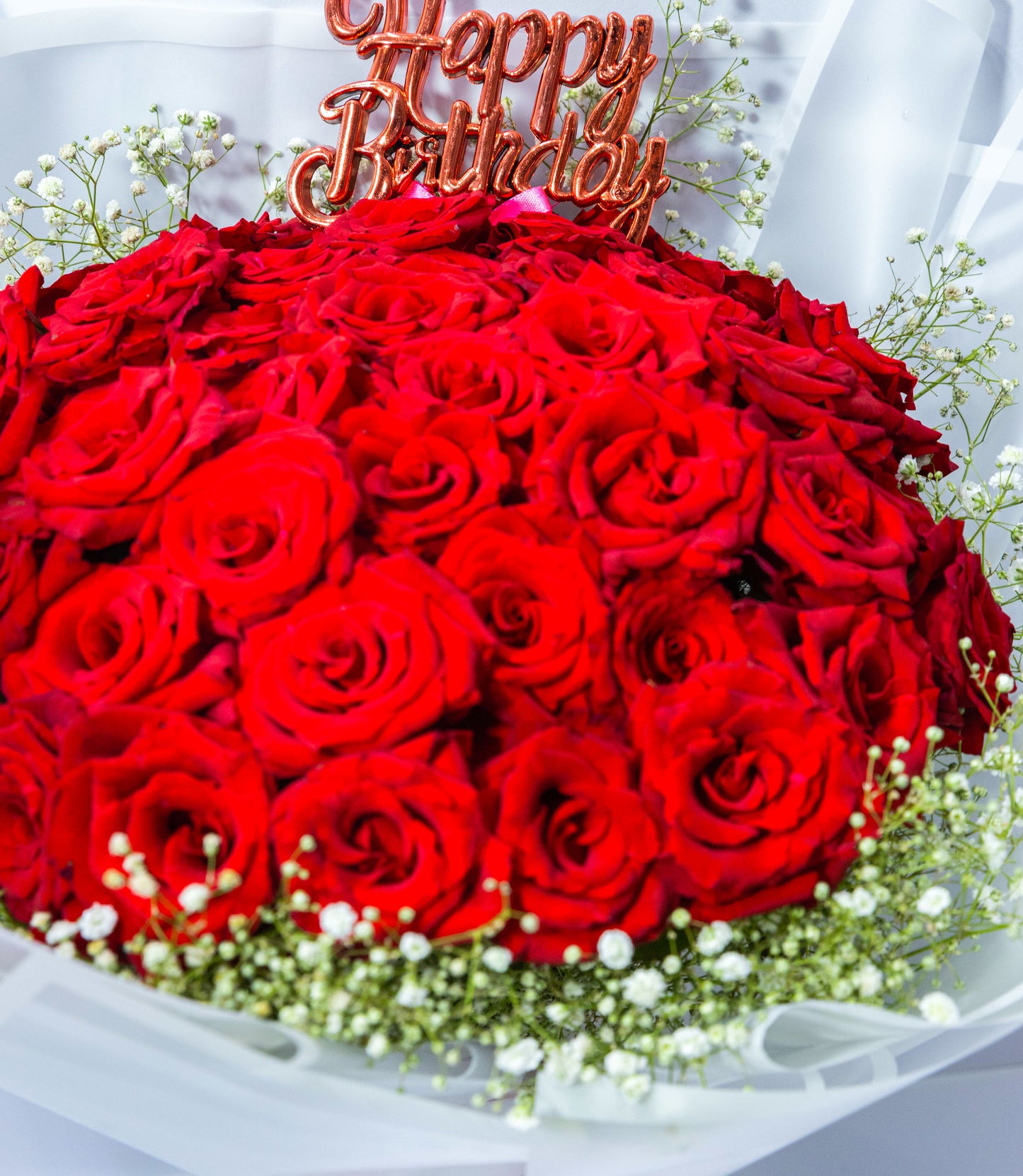 Birthday Love – Red Rose Celebration Bouquet
