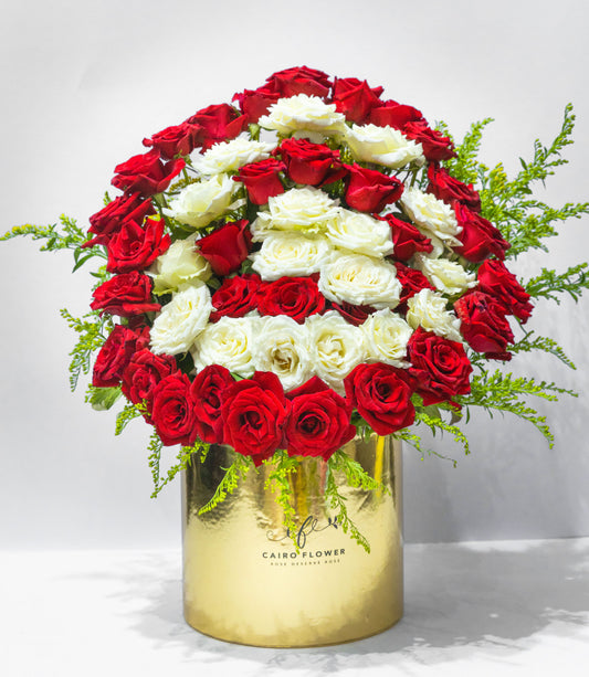 Royal Glory – Premium Red & White Roses