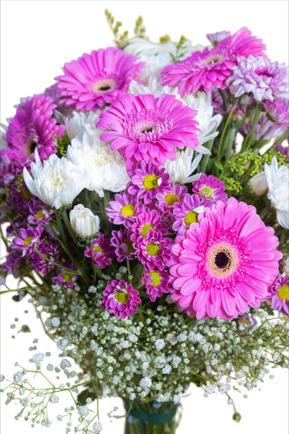 Lavender Breeze – Mixed Flowers in Glass Vase