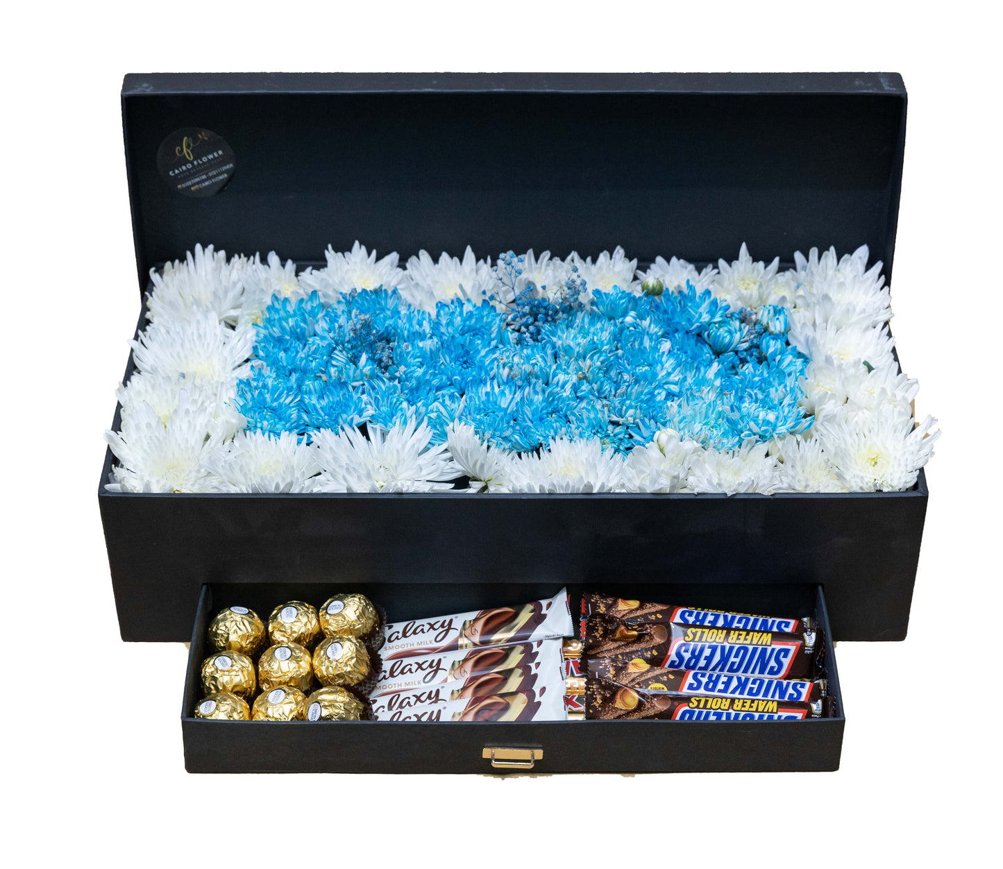 Royal Blue Bloom & Chocolate Delight Box