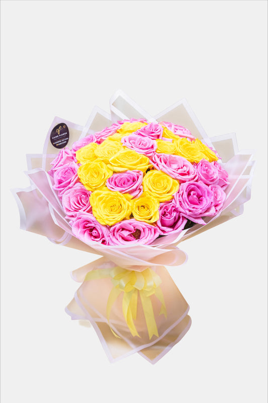 Blossom Delight – Pink and Yellow Rose Harmony