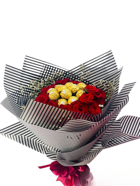 Romantic Indulgence – Red Roses & Ferrero Rocher
